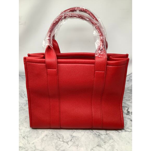 Marc Jacobs Women's True Red The Leather Medium Tote Bag Crossbody Handbag I3-4 - Picture 5 of 9